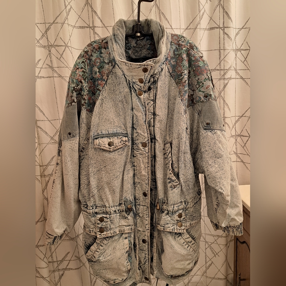 80s acid wash bombers jacket